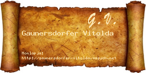 Gaunersdorfer Vitolda névjegykártya